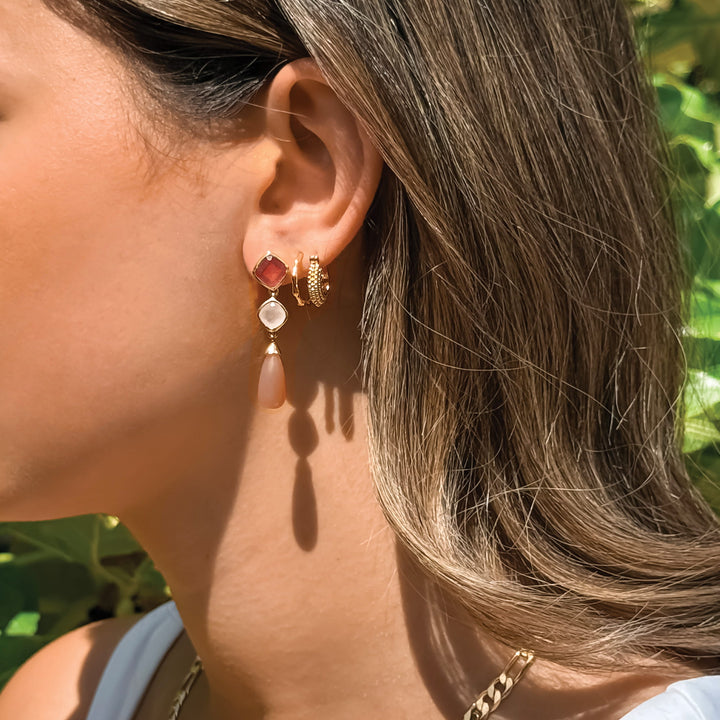 Sarah Alexander Coral Bay Gemstone Drop Stud Earrings