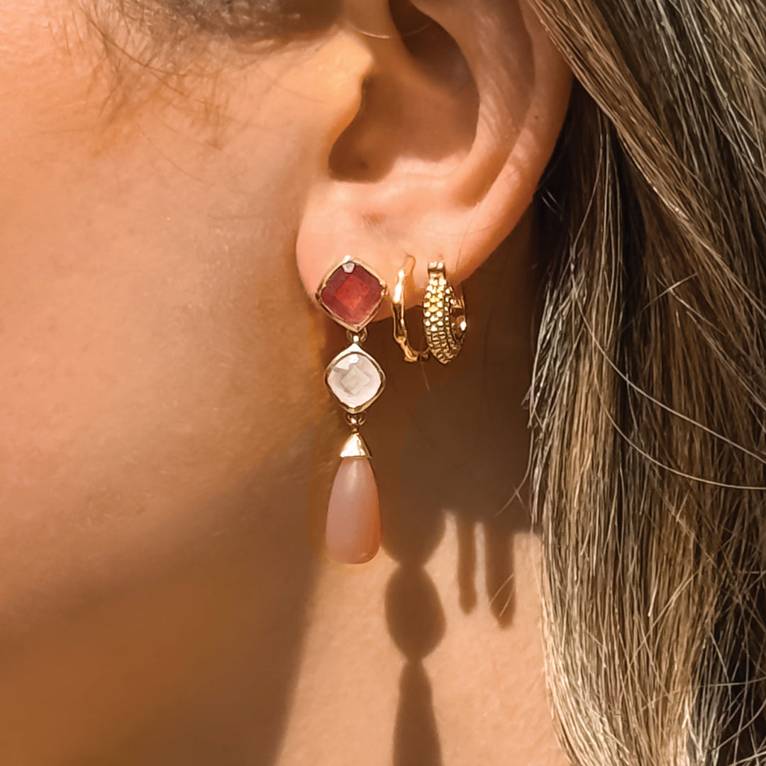 Sarah Alexander Coral Bay Gemstone Drop Stud Earrings