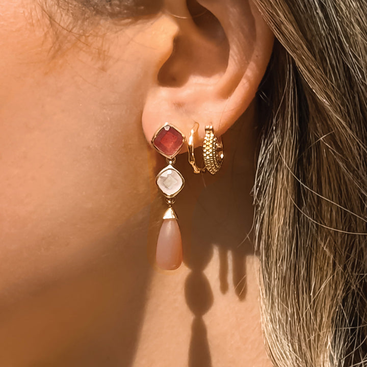 Sarah Alexander Coral Bay Gemstone Drop Stud Earrings