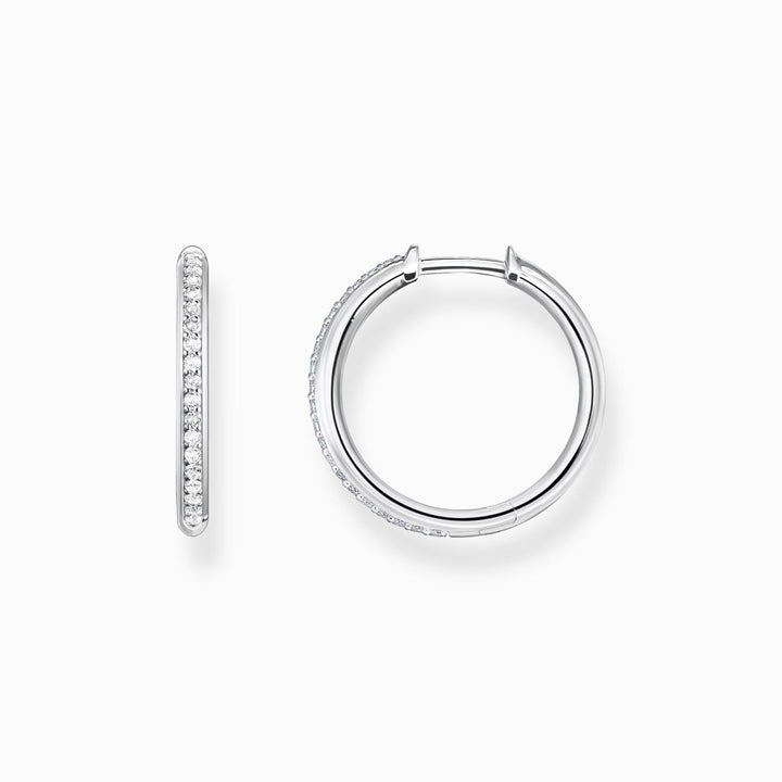 Thomas Sabo Hoop Earrings - White Stone Pavé - CR673-051-14
