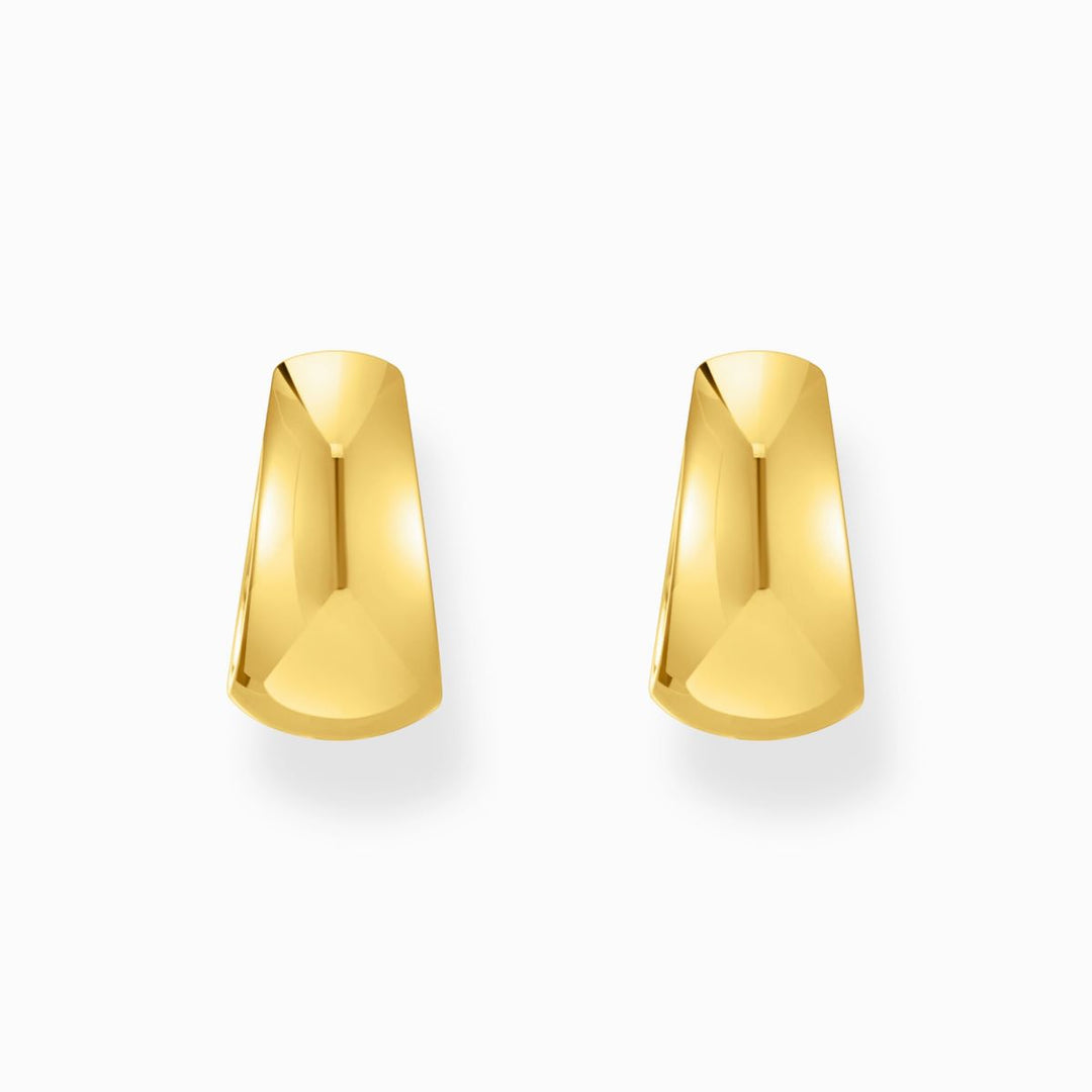 Thomas Sabo Gold Plated Classic Hoop Earrings Chunky Trapezoidal Shape - CR740-413-39