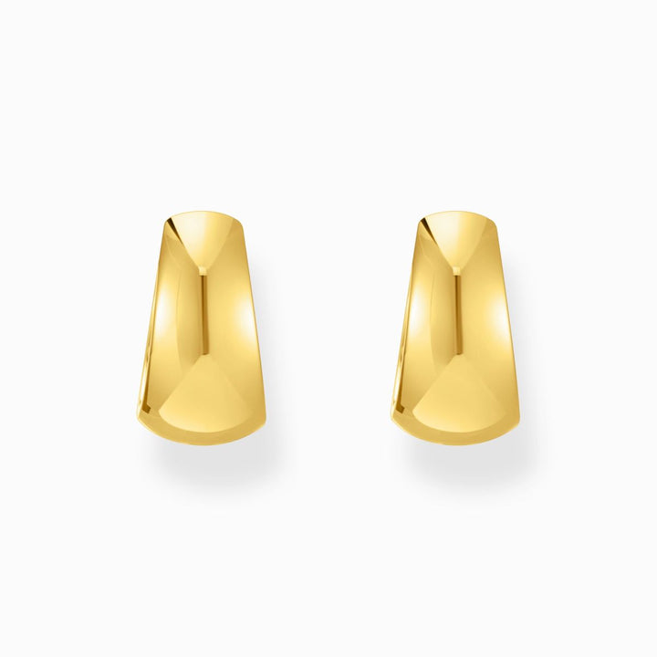 Thomas Sabo Gold Plated Classic Hoop Earrings Chunky Trapezoidal Shape - CR740-413-39