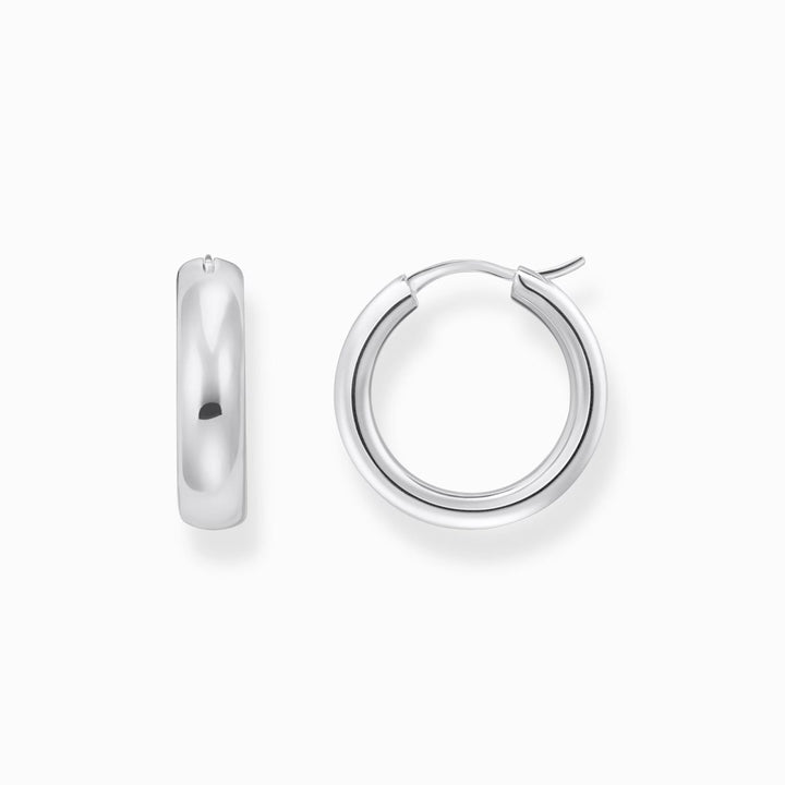 Thomas Sabo Medium Sized Hoop Earrings in Chunky Design - Silver - CR746-001-21