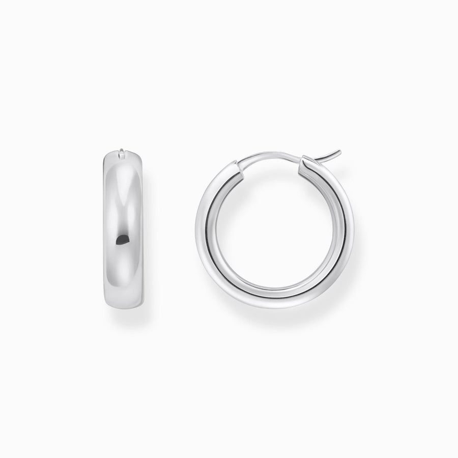 Thomas Sabo Medium Sized Hoop Earrings in Chunky Design - Silver - CR746-001-21