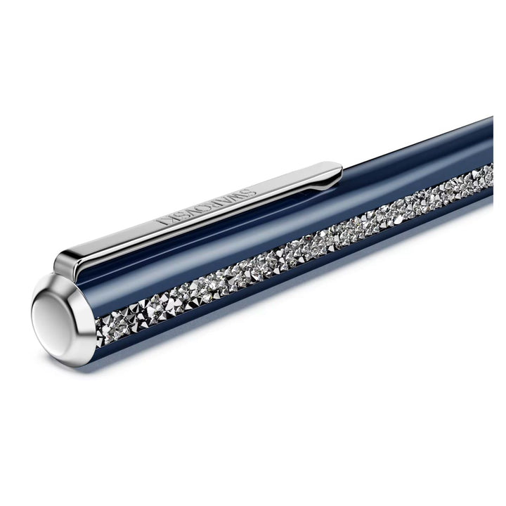 Swarovski Crystal Shimmer Glide Ballpoint Pen - Blue Lacquered Chrome Plated