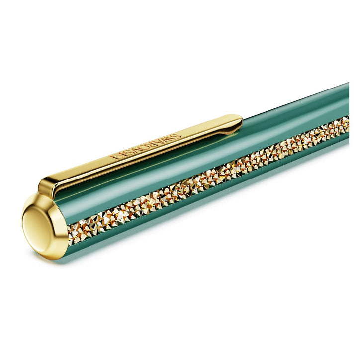 Swarovski Crystal Shimmer Glide Ballpoint Pen - Green Lacquered Gold Tone Plated - 5707708