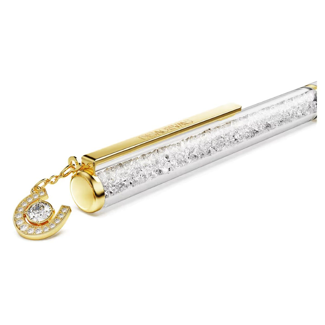 Swarovski Crystalline Ballpoint Pen Horseshoe - White Lacquered with Gold Tone Plating