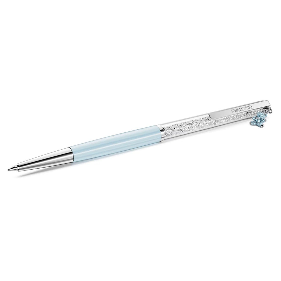 Swarovski Crystalline Pen Teddy - Blue Lacquered with Chrome Plating