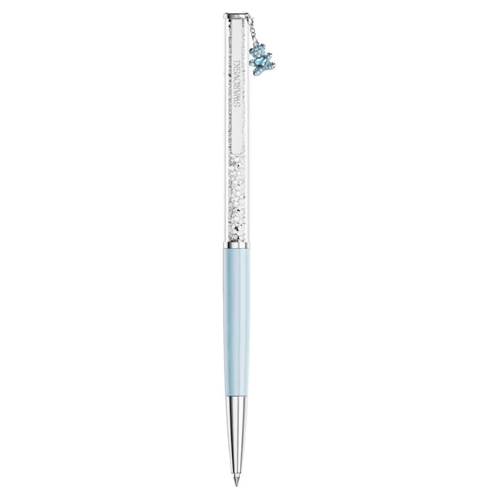 Swarovski Crystalline Pen Teddy - Blue Lacquered with Chrome Plating