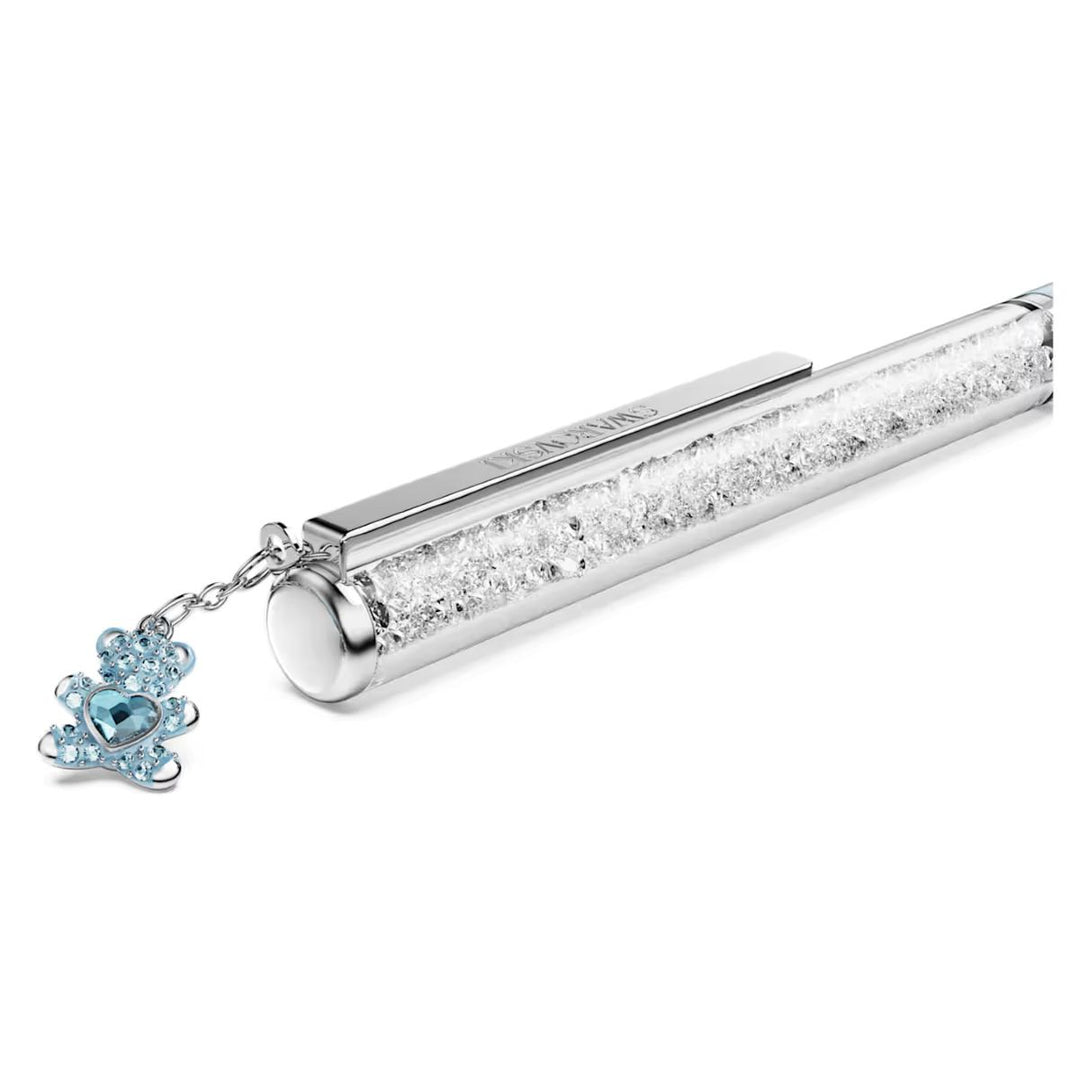 Swarovski Crystalline Pen Teddy - Blue Lacquered with Chrome Plating