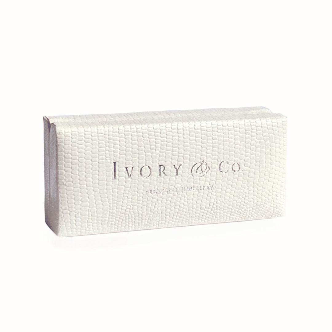 Ivory & Co Groom Rhodium Crystal Engraved Cufflinks