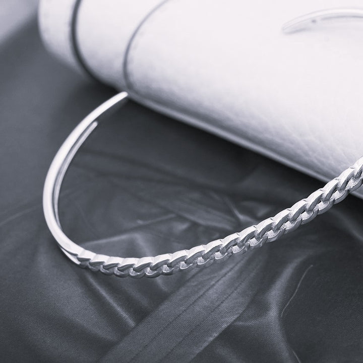 Ania Haie Silver Curb Chain Cuff Silver B021-05H