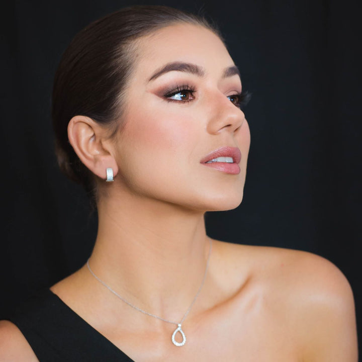 Georgini Goddess Maeve Pave Hoop Earrings - Silver - IE1127W