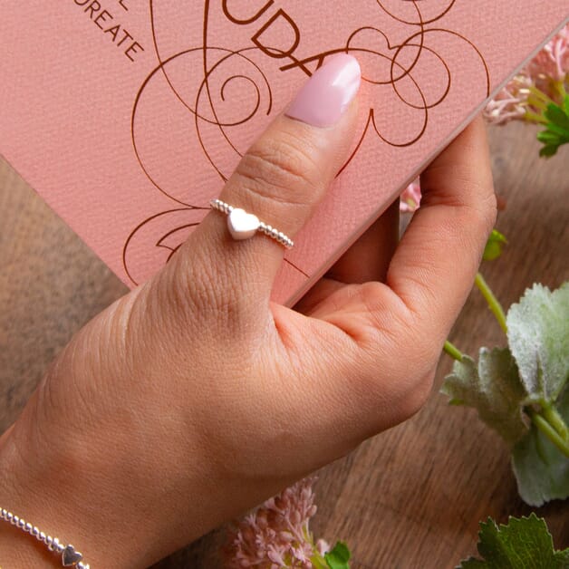 Annie Haak Silver Dainty Boxed Heart Ring