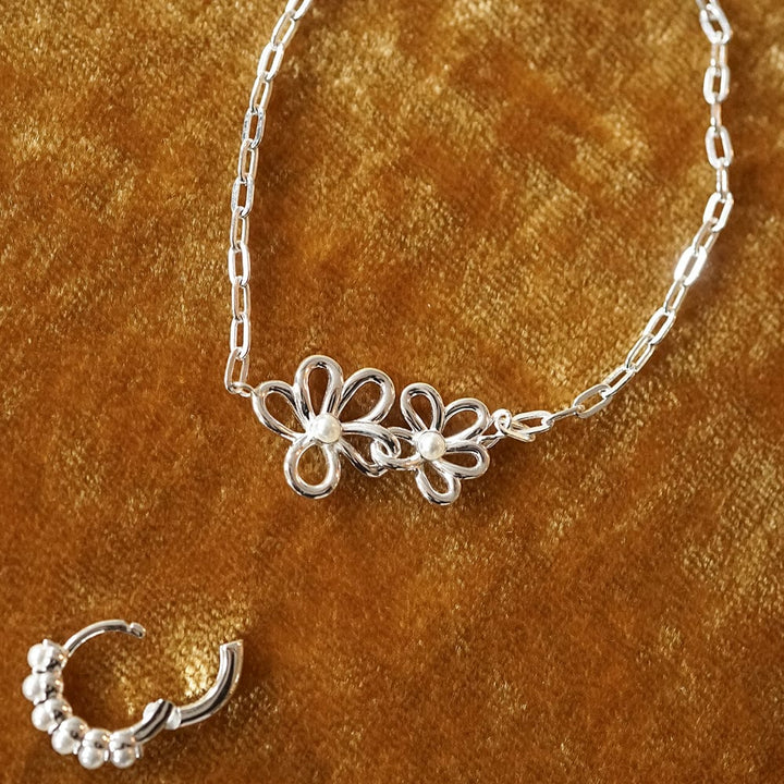 Daisy Bow Bracelet - Silver BPBR01_SLV
