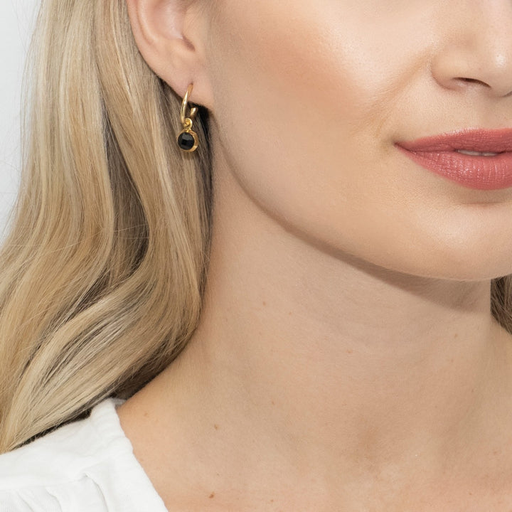 Sarah Alexander Dark Horse Black Onyx Mini Hoop Earrings
