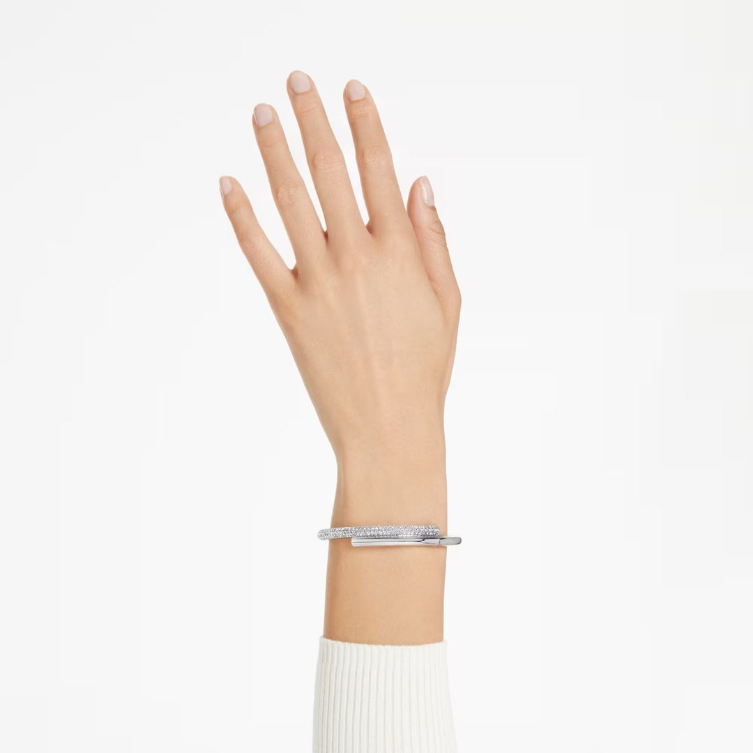 Swarovski Dextera Bangle White with Rhodium Plating