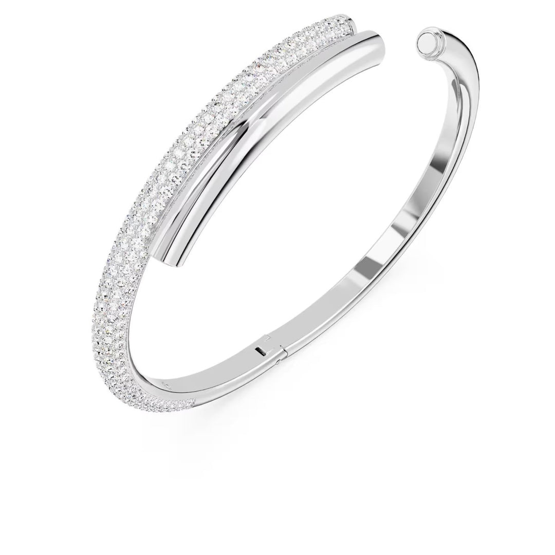 Swarovski Dextera Bangle White with Rhodium Plating