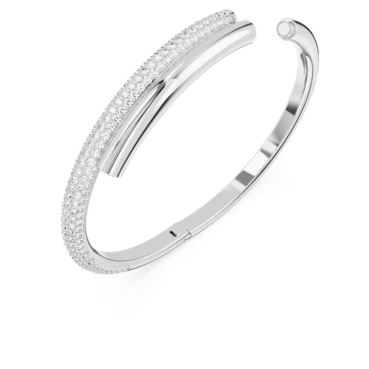 Swarovski Dextera Bangle White with Rhodium Plating
