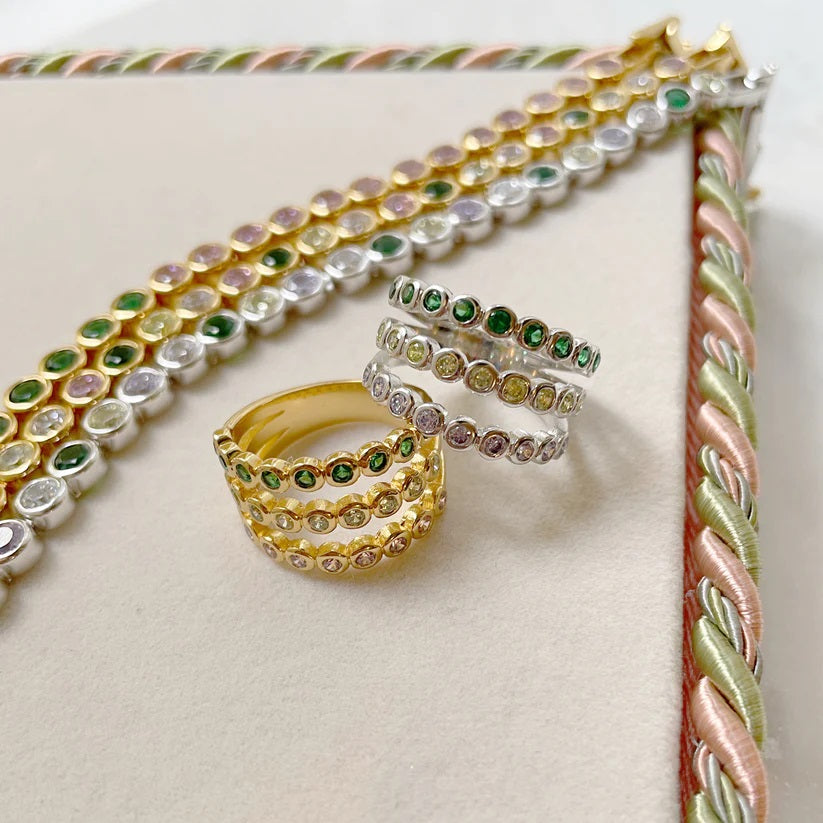Amelia Scott Dotty Illusion Ring in Flamingo Zirconia Gold