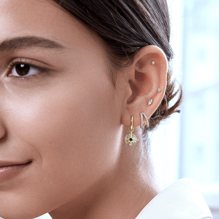 Ania Haie Marquise Solitaire Silver Stud Earrings - E059_02H