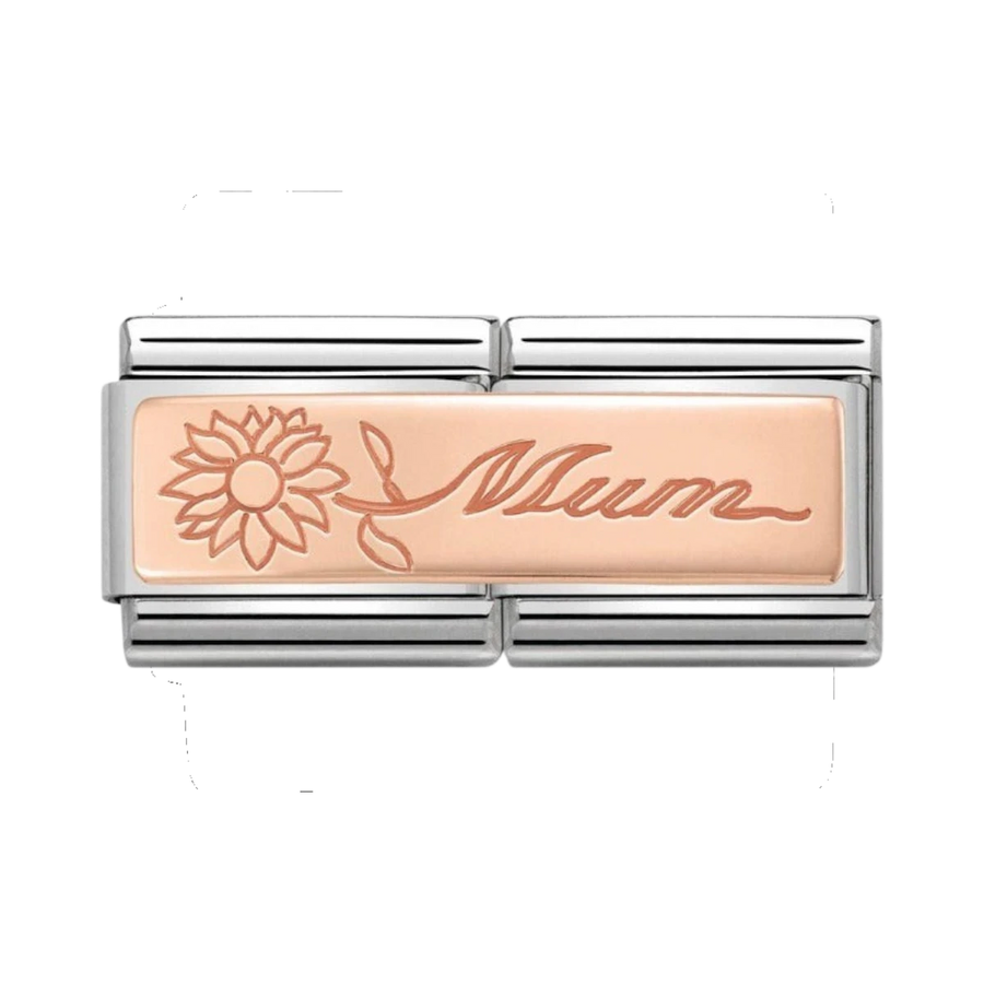 Nomination Classic Double Link Mum Charm - Rose Gold - 430710/18
