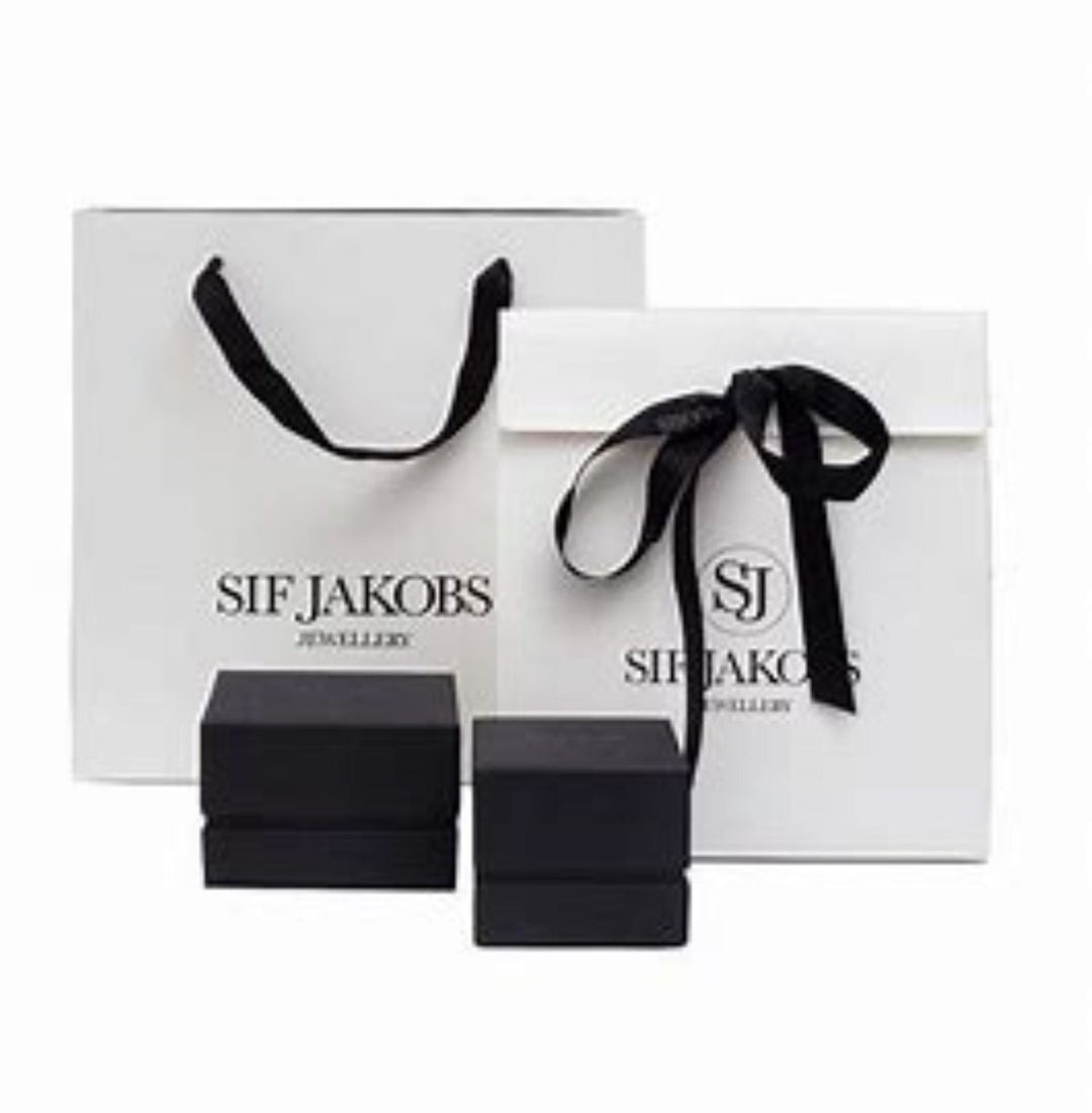 Sif Jakobs Ellera Waves Necklace - Gold with White Zirconia
