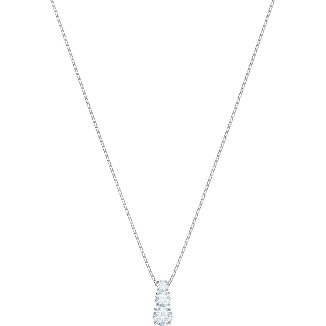 Swarovski Attract Trilogy Round Pendant, White, Rhodium Plating 5414970
