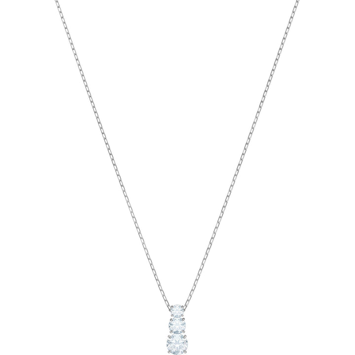 Swarovski Attract Trilogy Round Pendant, White, Rhodium Plating 5414970