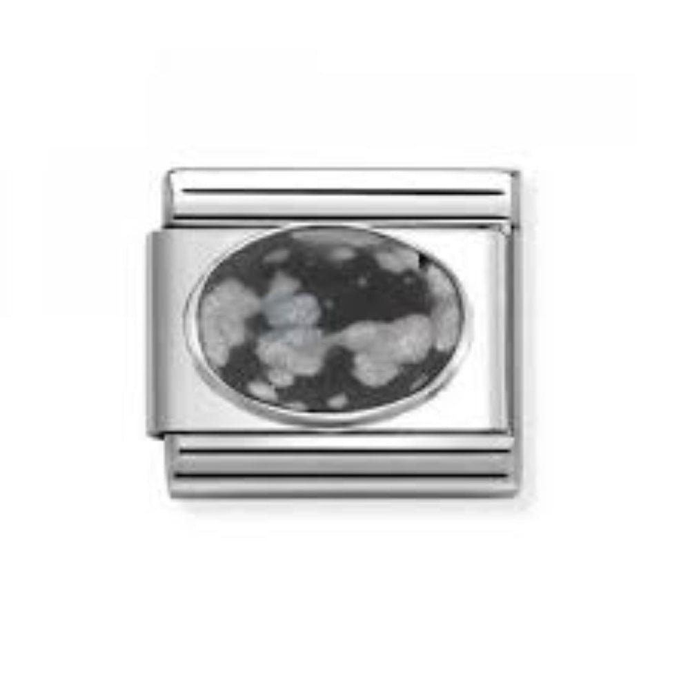Nomination Classic Charm Silver with Obsidian Stone Matte - 330510_44