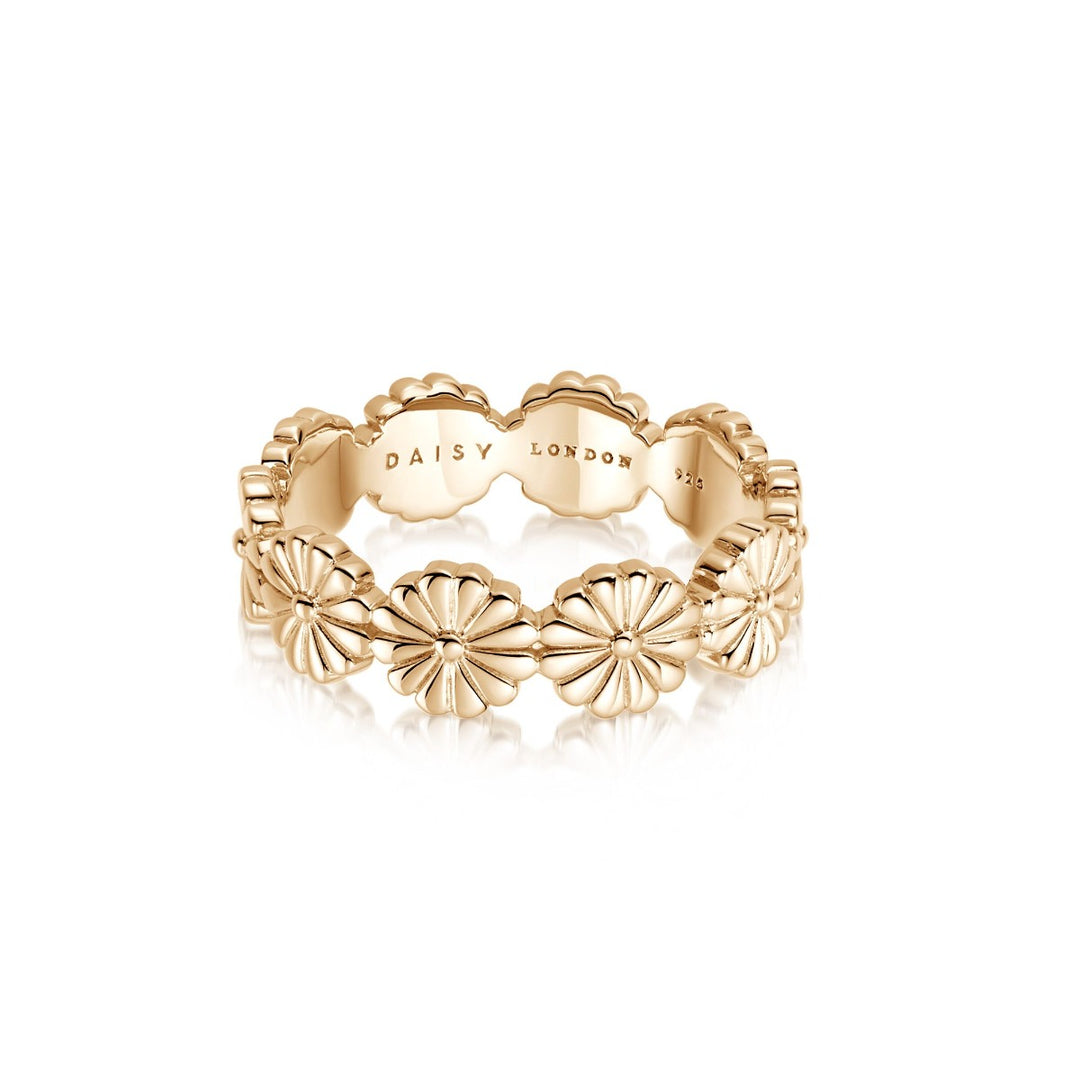 Daisy Bloom Crown Band Ring - Gold