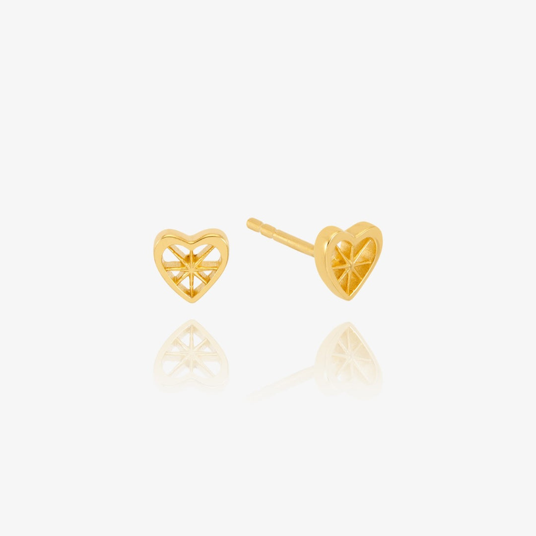 Rachel Jackson Love Story Heart Stud Earrings Gold DSE14GP