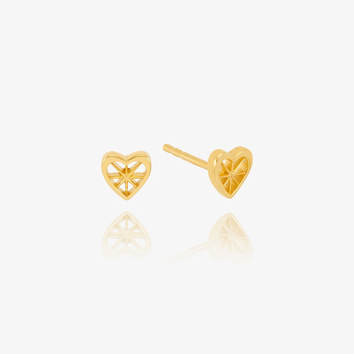 Rachel Jackson Love Story Heart Stud Earrings Gold DSE14GP