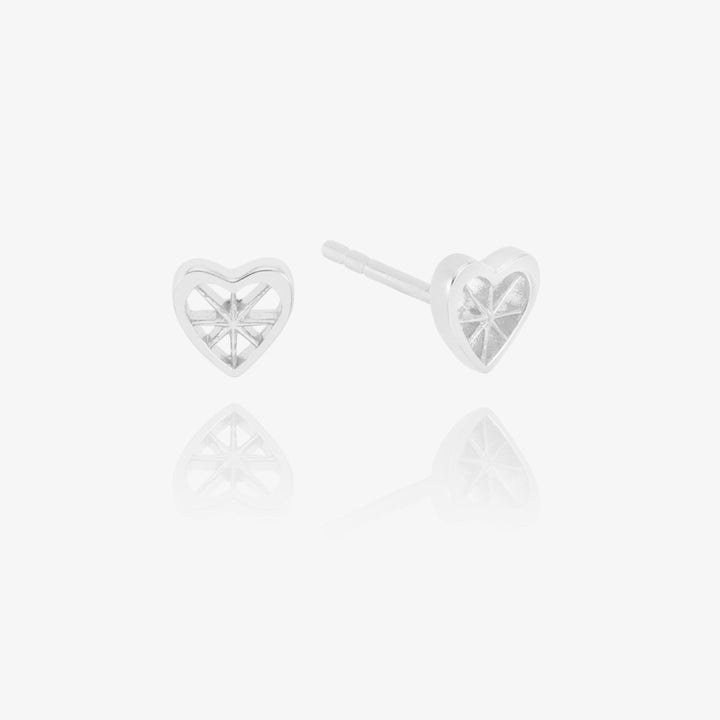 Rachel Jackson Love Story Heart Stud Earrings Silver DSE14S