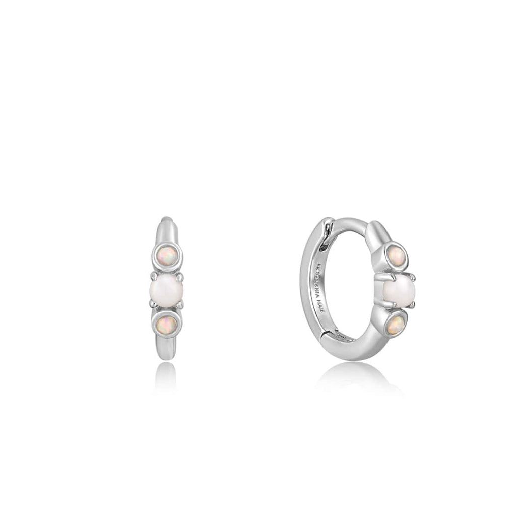 Mother Pearl Kyoto Opal Huggie Hoop Earrings