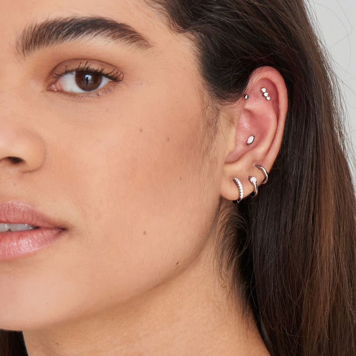 Ania Haie Mini Sphere Barbell Single Earring - Silver - E035-01H