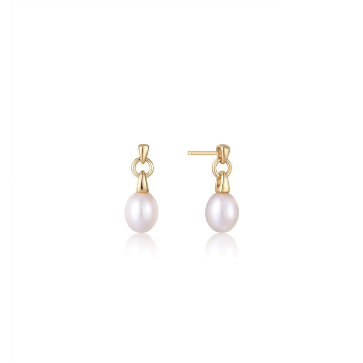 Ania Haie Gold Pearl Drop Stud Earrings - E043-02G