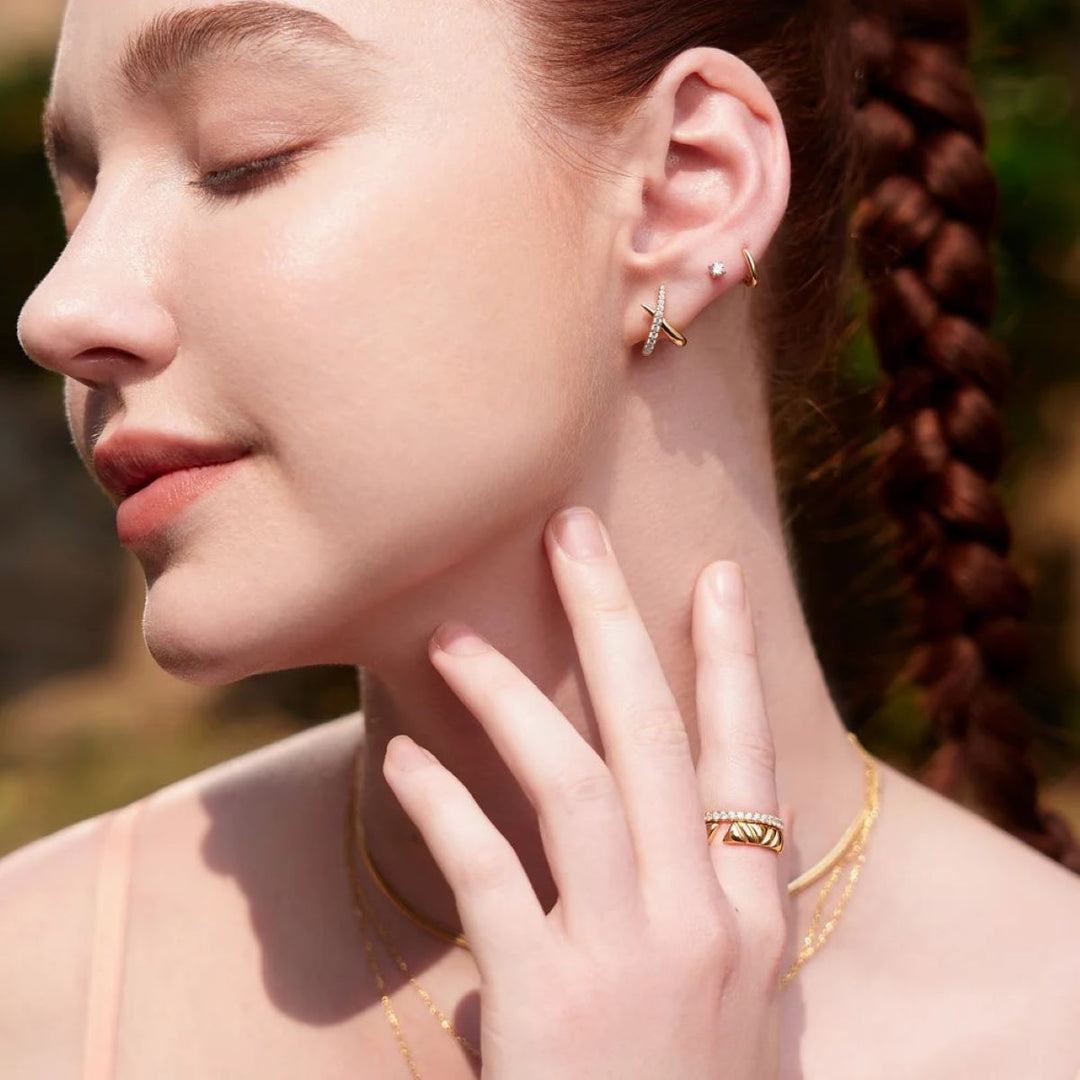 Ania Haie Gold Solitaire Stud Earrings