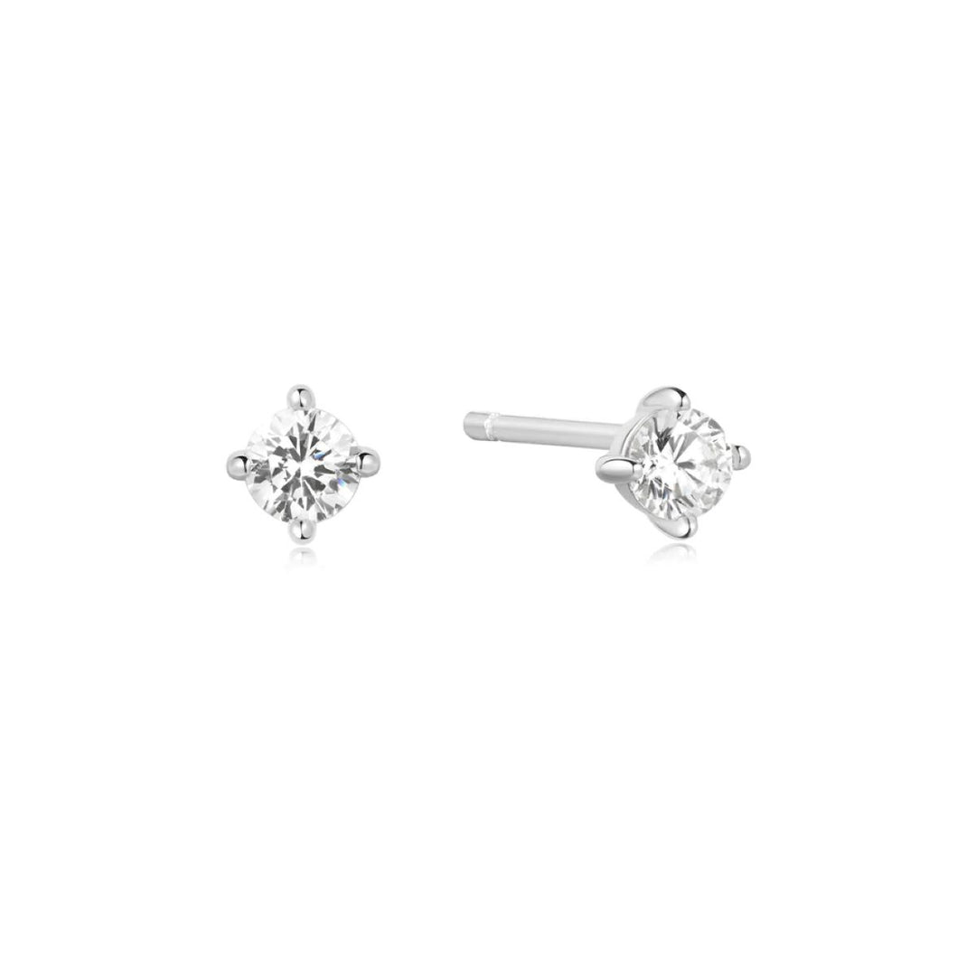 Ania Haie Silver Solitaire Stud Earrings - E057_01H