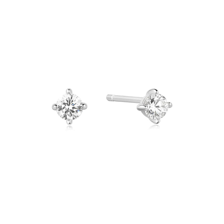 Ania Haie Silver Solitaire Stud Earrings - E057_01H