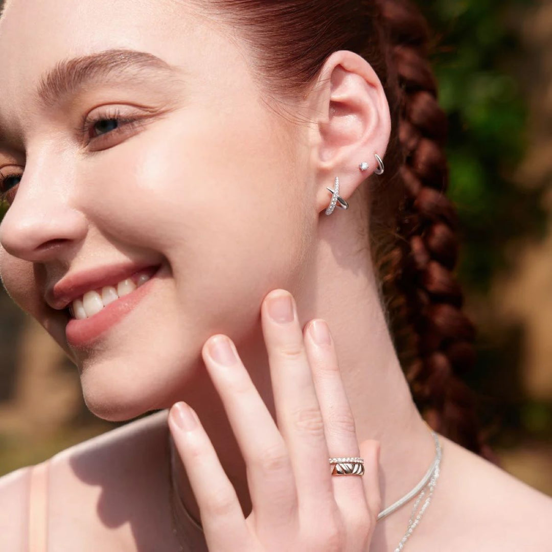Ania Haie Silver Solitaire Stud Earrings - E057_01H