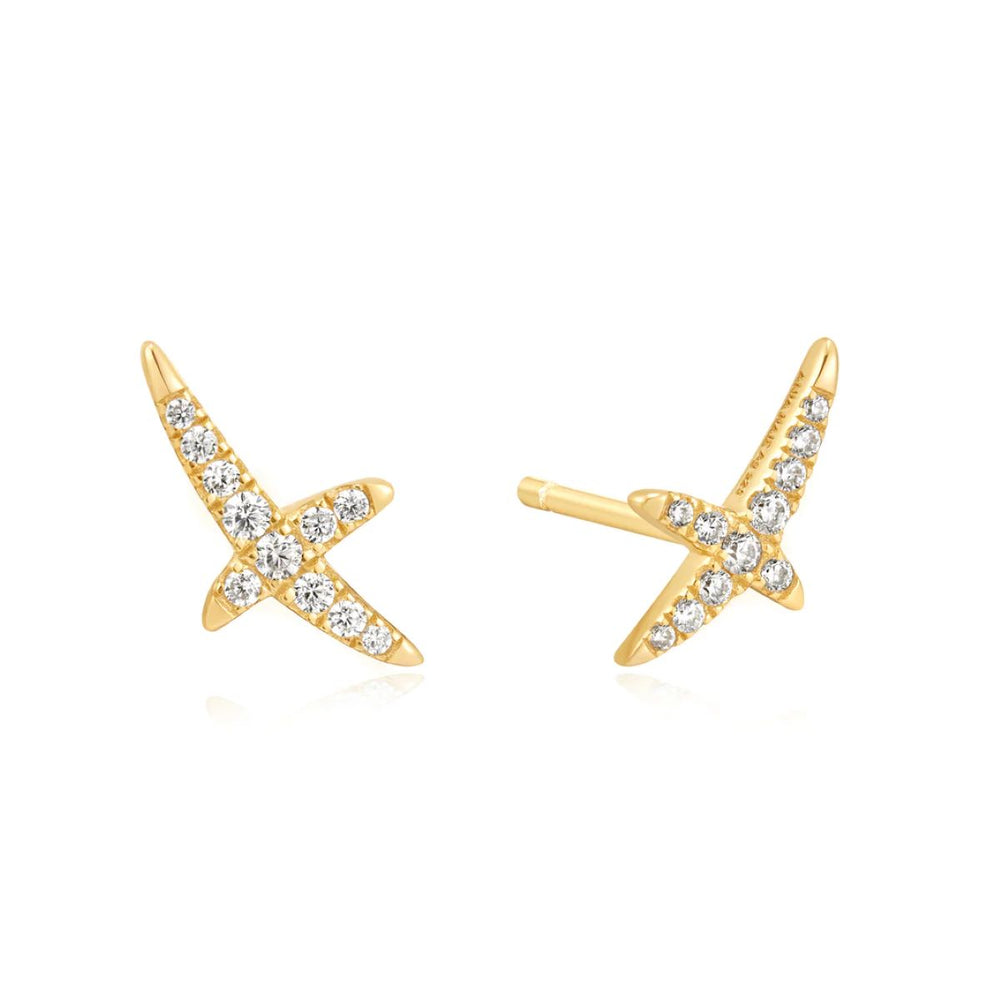 Ania Haie Kiss PavÃ© Stud Earrings - Gold - E057_02G