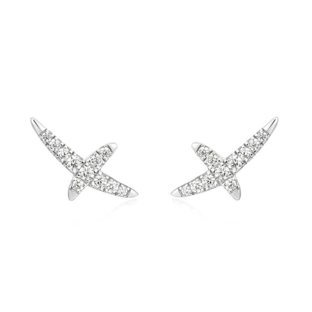Ania Haie Kiss PavÃ© Stud Earrings - Silver - E057-02H