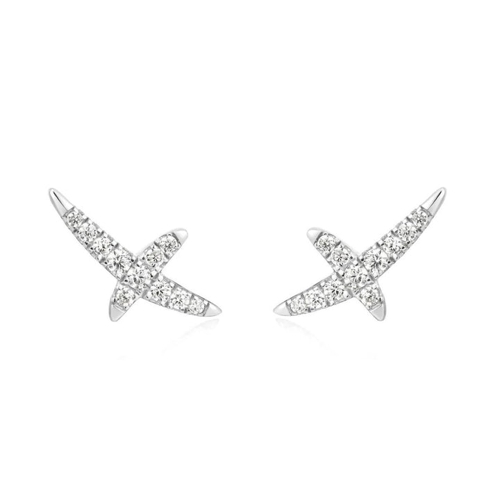 Ania Haie Kiss PavÃ© Stud Earrings - Silver - E057-02H