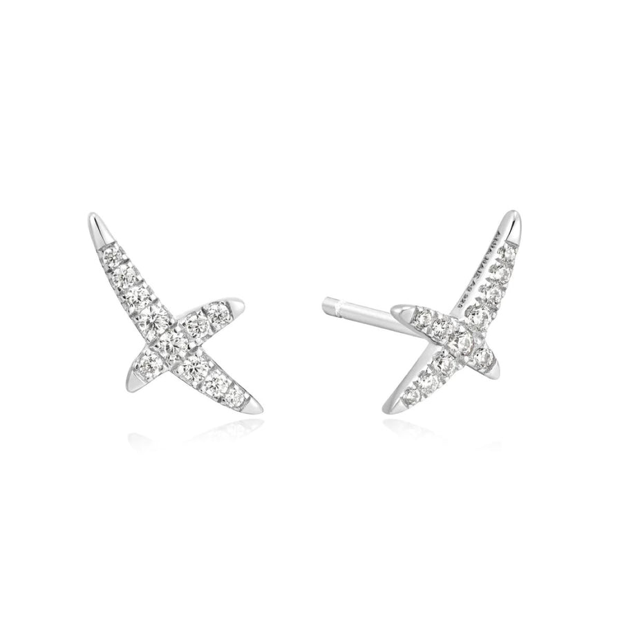 Ania Haie Kiss PavÃ© Stud Earrings - Silver - E057-02H