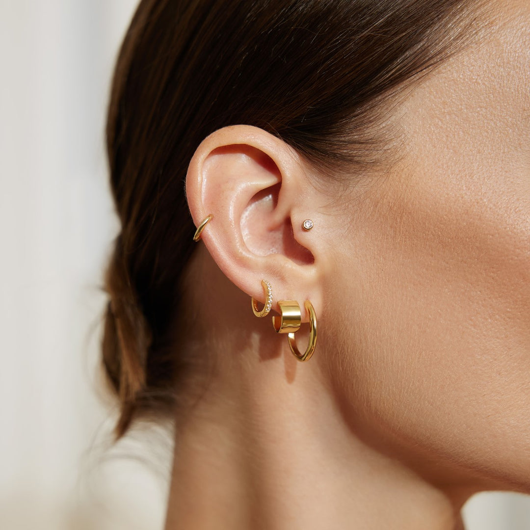 Ania Haie Tube Medium Hoop Earrings - Gold E062-03G