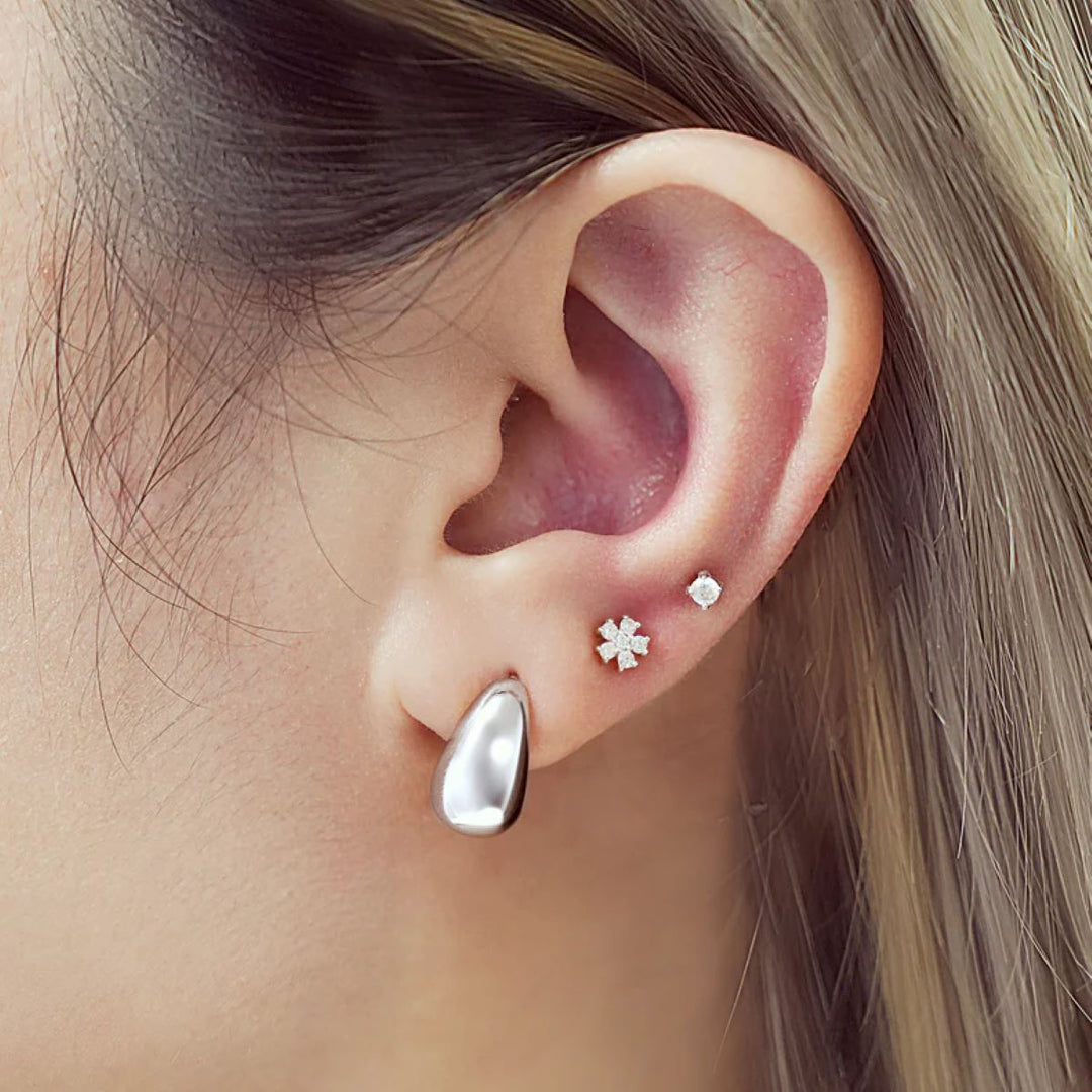 Ania Haie Small Dome Hoop Silver Earrings - E062-05H