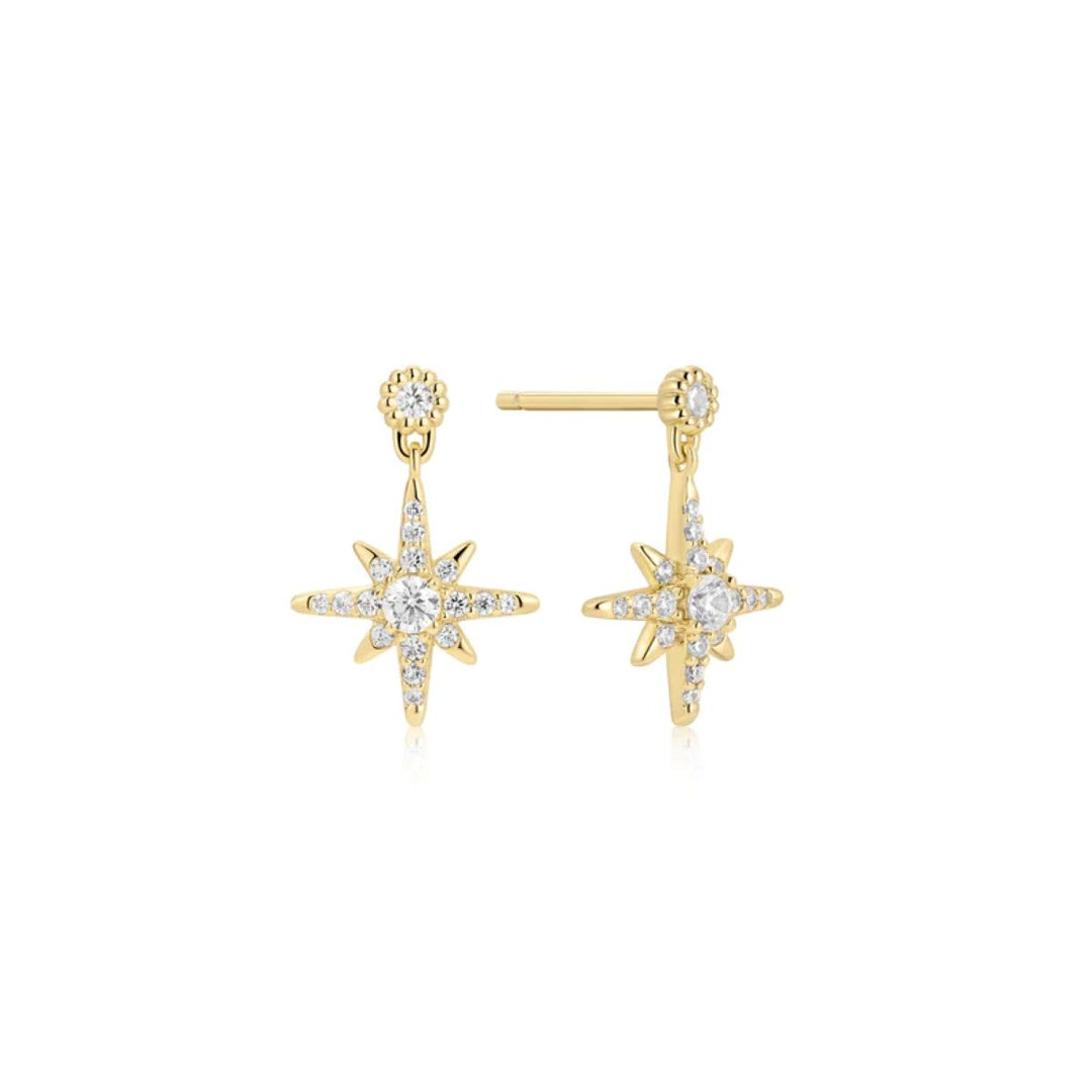 Ania Haie Dangling Nova Star Gold Stud Earrings. Item code E071-02G.