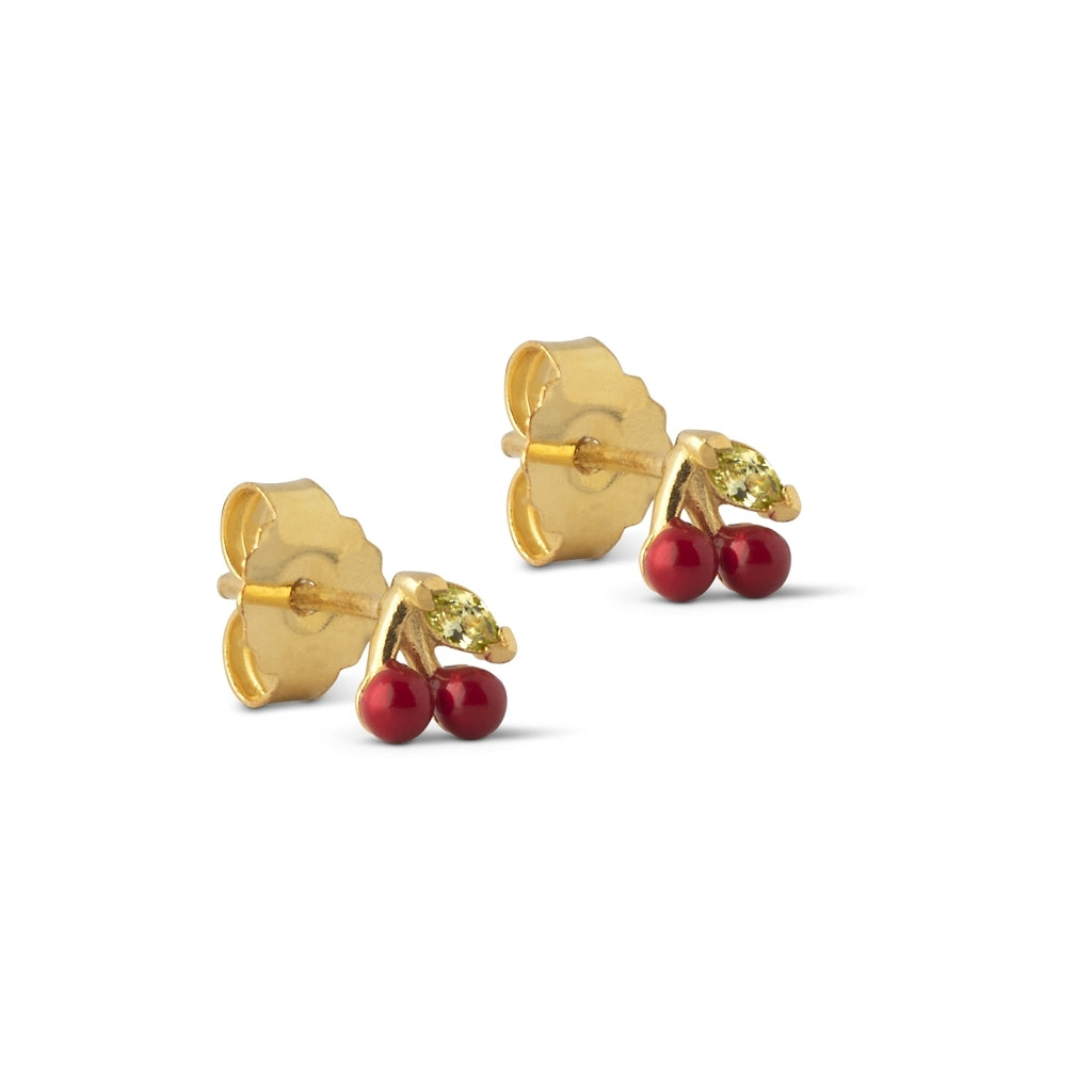 Enamel Copenhagen Enamel Cherry Stud Earrings