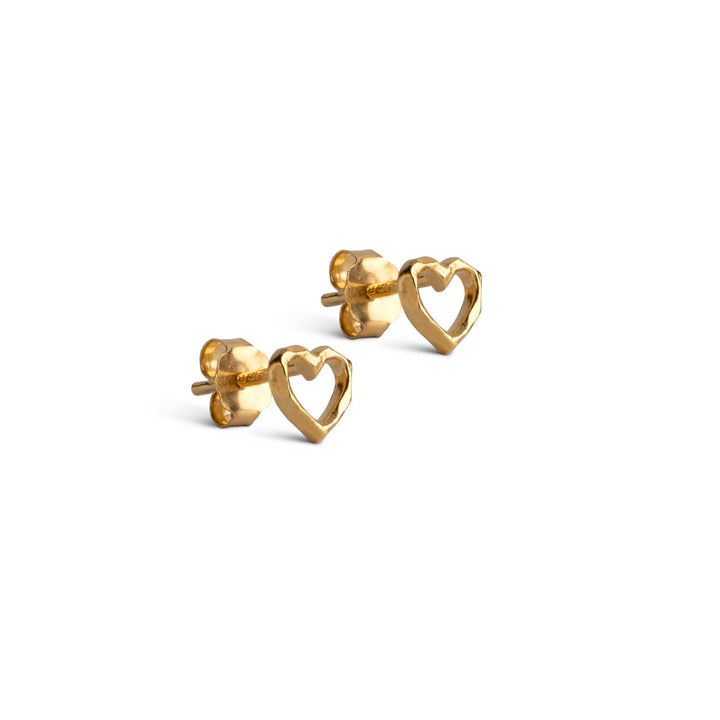 Enamel Copenhagen Organic Heart Gold Stud Earrings E301GM